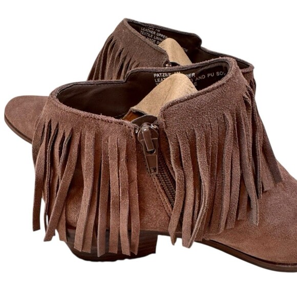 Steve Madden Womens Patzee Boot Size 7 Brown Suede‎ Fringe Bootie Low Block Heel - Picture 7 of 14